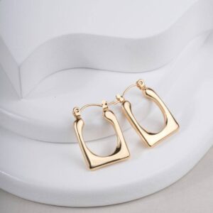 Gold Square-Edge Hoops...