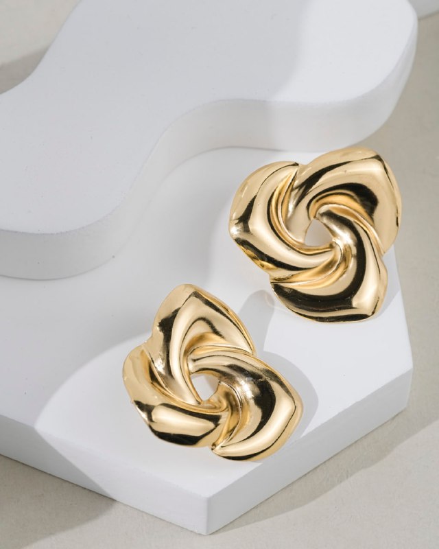 Elite Glamour Collection: Pack of 5 Premium Statement Earrings – Gold & Rose Gold Finishes - Image 5