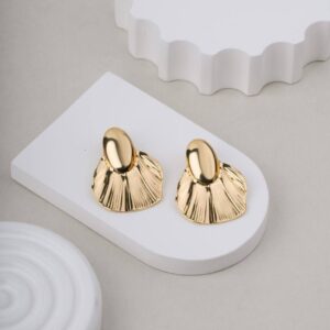 Gold Fan Statement Earrings...