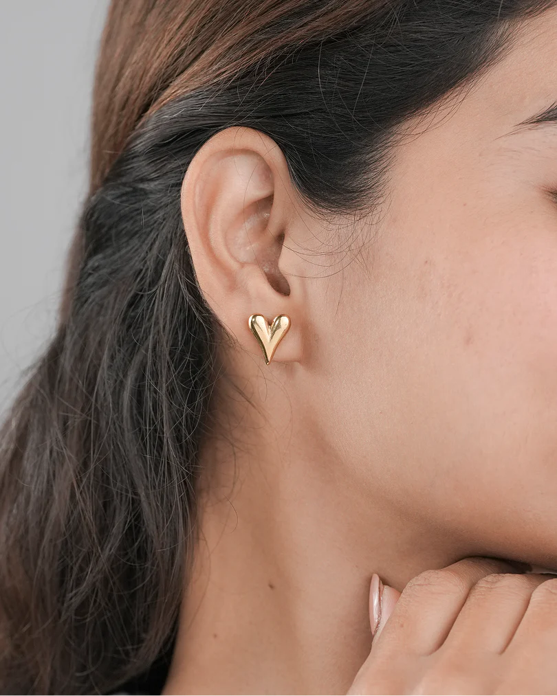 Combo Set of 2: Gold Mini Hearts and Modern Striped Studs - Image 7