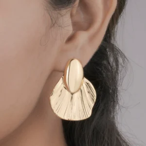 Gold Fan Statement Earrings...