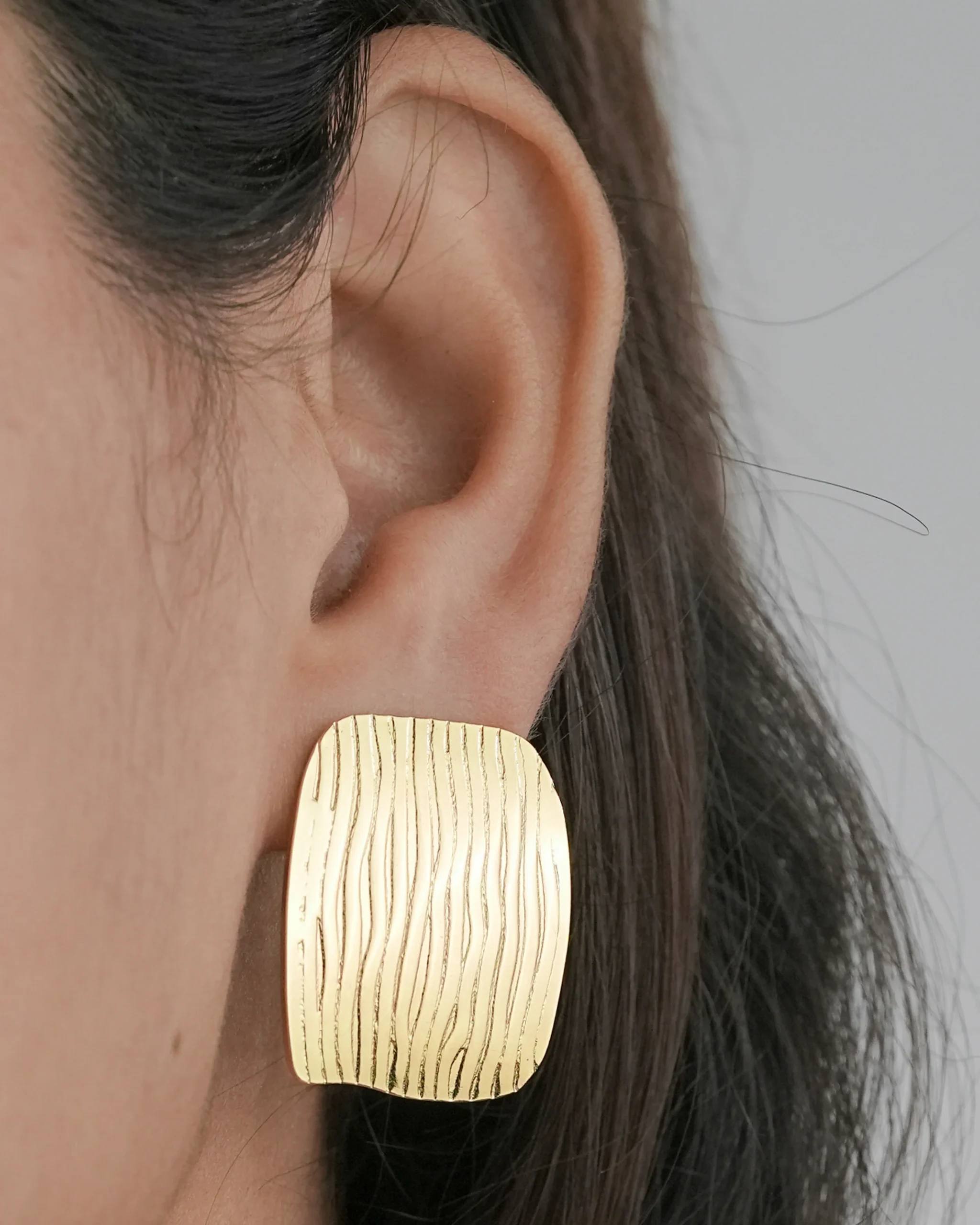 Combo Set of 2: Gold Mini Hearts and Modern Striped Studs - Image 2