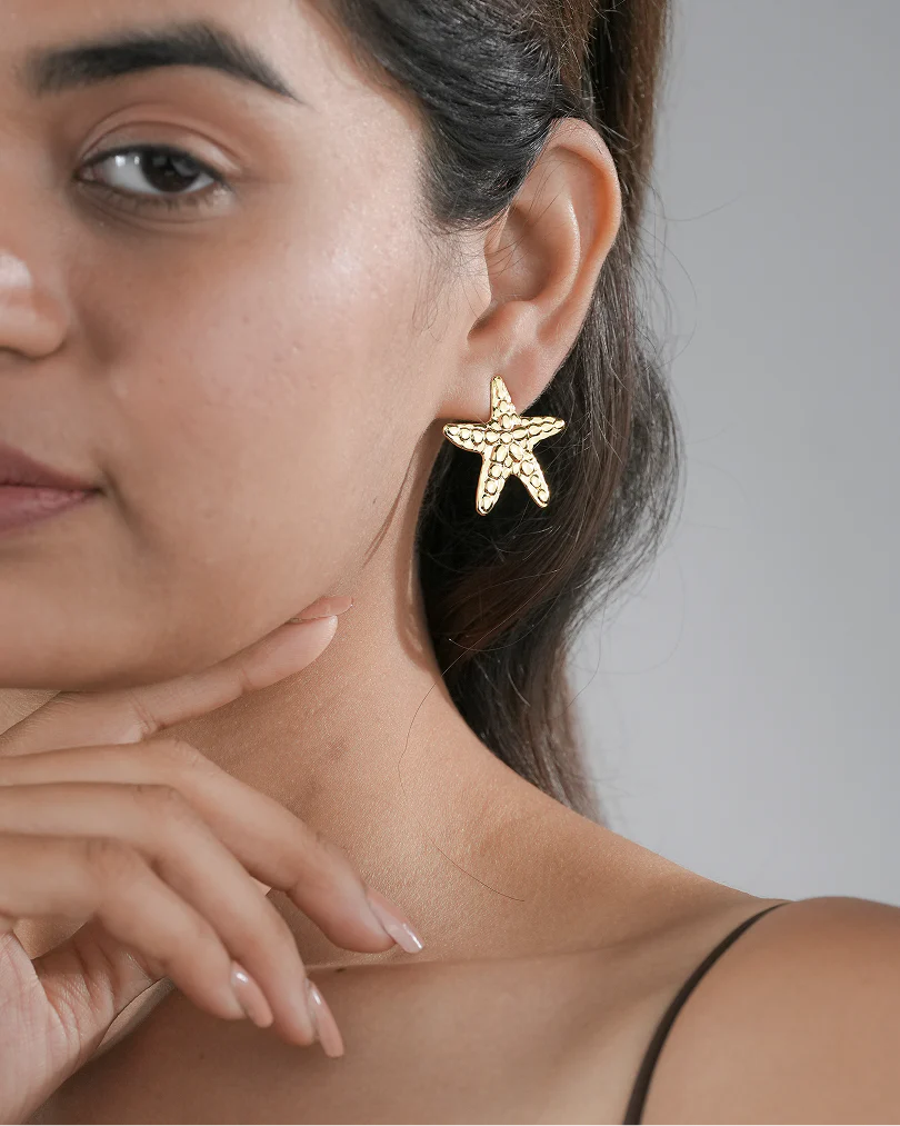 The Nature Collection: Starfish & Textured Hammered Studs (Set of 2) - Image 6