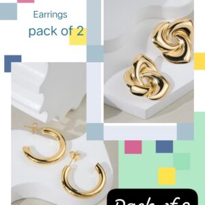 Golden Twisted Knot Stud...