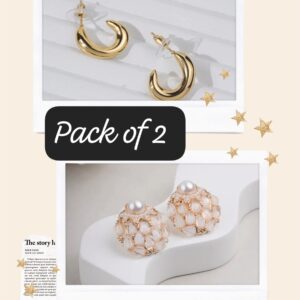 Pack of 2: Golden Half-Hoops...