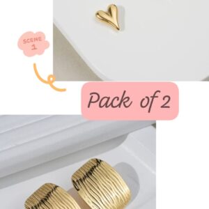 Combo Set of 2: Gold Mini Hearts and Modern Striped Studs